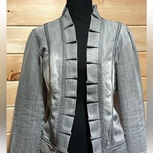 Chico's Platinum Women's Gray Open Front Blazer Jacket